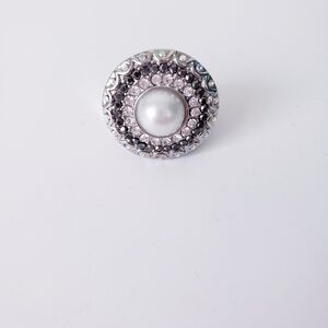 Silver Rhinestone Multicolored Fashion Ring‎